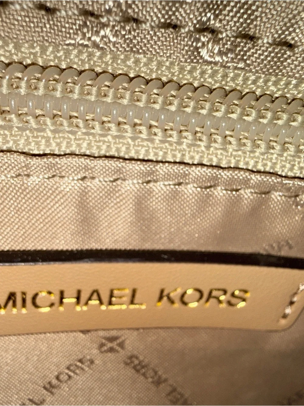 Michael Kors Green and Tan Leather Tote Bag